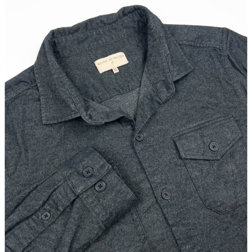 Weston Jon Boucher Flannel Shirt Mens XL Gray Long Sleeve Button Up Casual